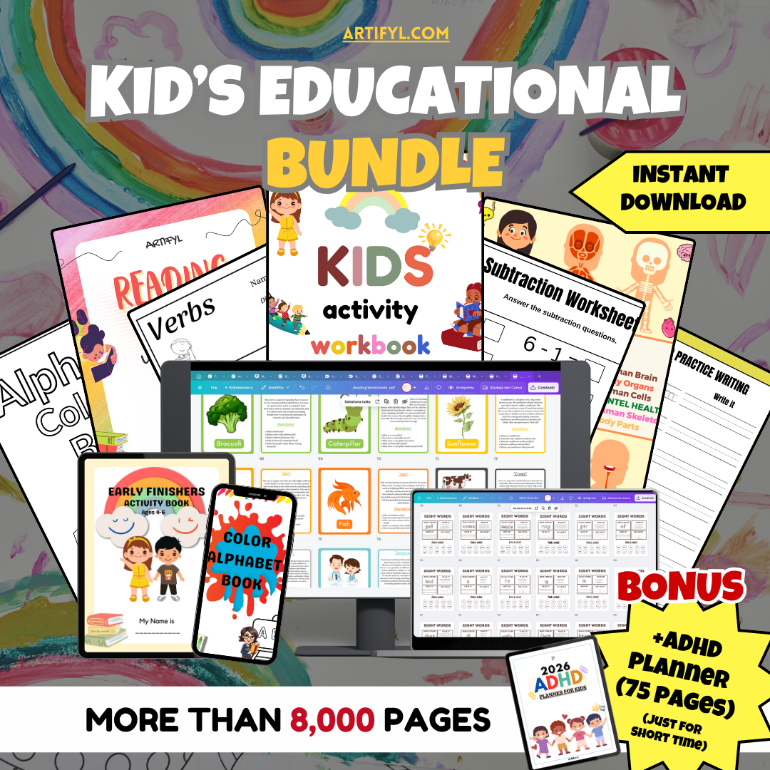 Kid’s Educational Bundle: 8000+ printable All-in-One Learning Fun for Kids! +PLR MRR
