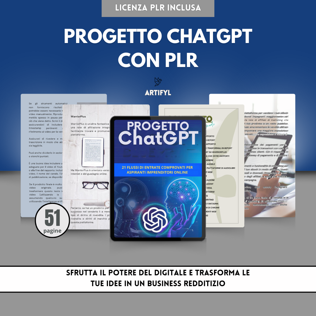 PROGETTO ChatGPT, con PLR Licenza Inclusa