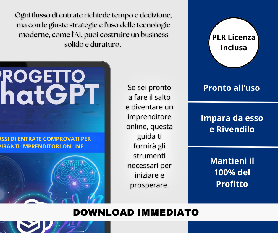 PROGETTO ChatGPT, con PLR Licenza Inclusa