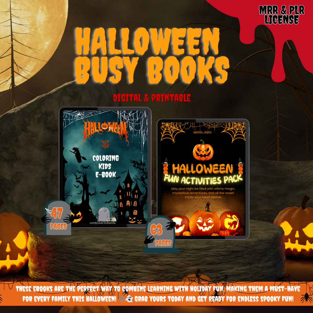 HALLOWEEN Busy Books, With MRR & PLR License