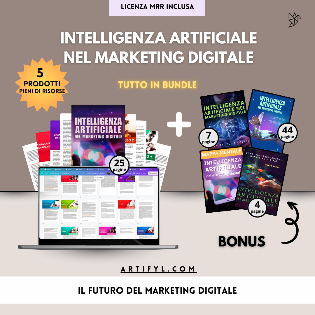 Intelligenza Artificiale nel Marketing Digitale PACCO, con MRR Licenza