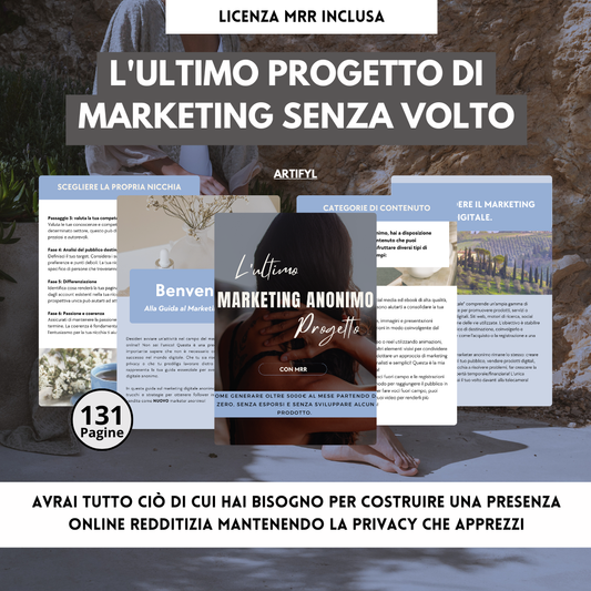 L'ultimo Progetto di Marketing Senza Volto, con MRR Licenza Inclusa