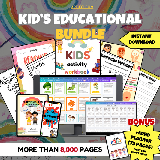 Kid’s Educational Bundle: 8000+ printable All-in-One Learning Fun for Kids! +PLR MRR