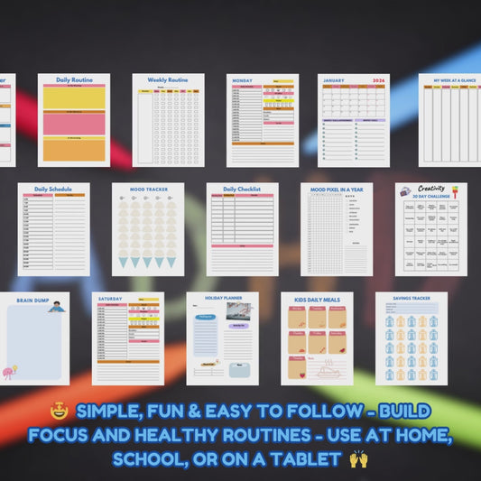 ADHD Planner 2026 for Kids – The Ultimate All-in-One Routine & Focus Tool (PDF)+ PLR License
